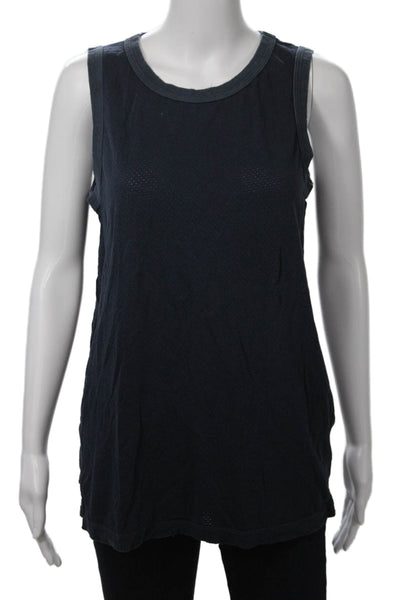 Current/Elliott Women Basic Dark Blue Sleeveless Crew Neck Tank Size 3