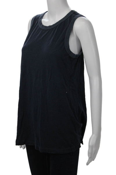 Current/Elliott Women Basic Dark Blue Sleeveless Crew Neck Tank Size 3