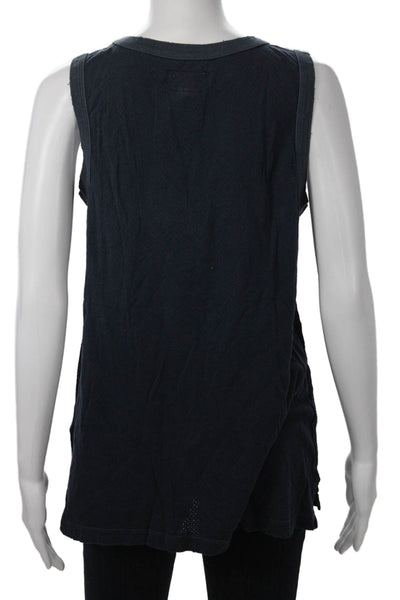 Current/Elliott Women Basic Dark Blue Sleeveless Crew Neck Tank Size 3