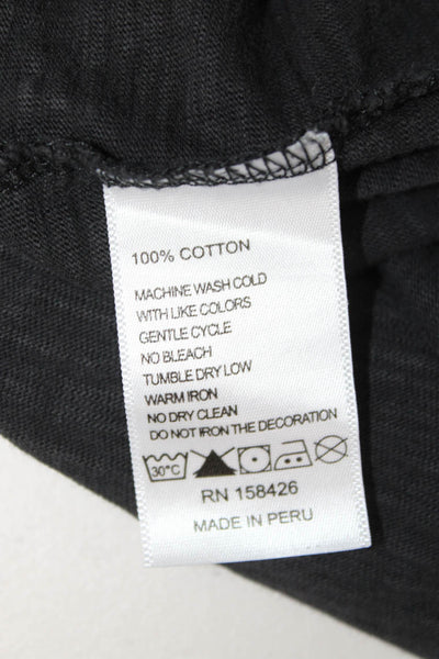 Leallo Womens Jersey V-Neck Black Sleeveless Tank Cotton Size M