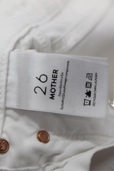 Mother Womens Ankle Skinny White Jeans Size 26