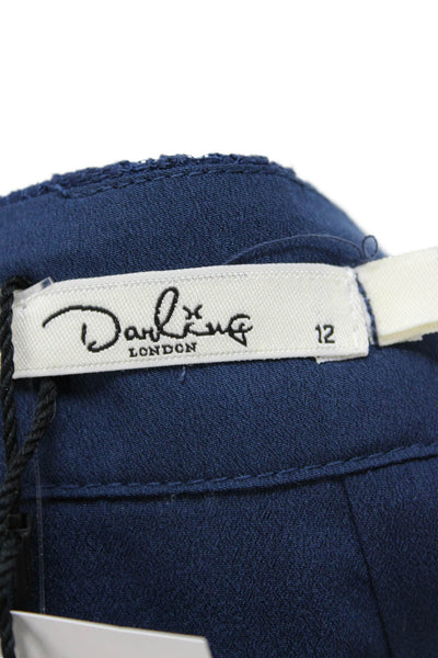 Darling Womens Straight Pencil Skirt Dark Blue Knee-Length Size 12