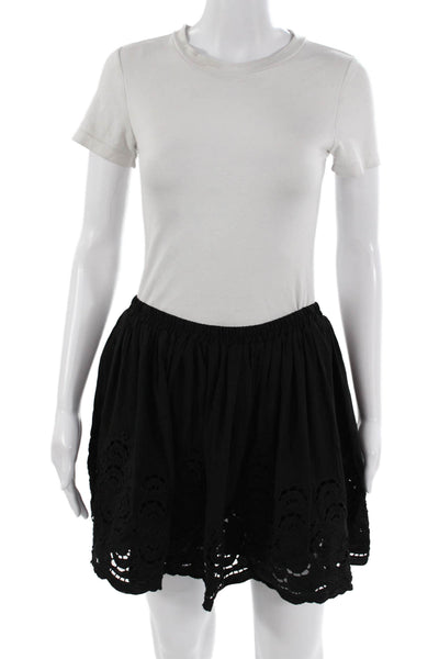 Silvian Heach Women Black A-Line Mini Skirt Polyester Knee Length Size S