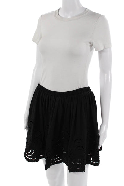 Silvian Heach Women Black A-Line Mini Skirt Polyester Knee Length Size S