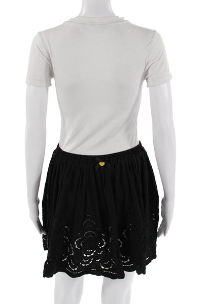 Silvian Heach Women Black A-Line Mini Skirt Polyester Knee Length Size S