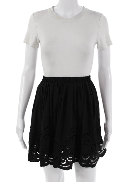 Silvian Heach Women A-Line Mini Skirt Black Polyester Size L