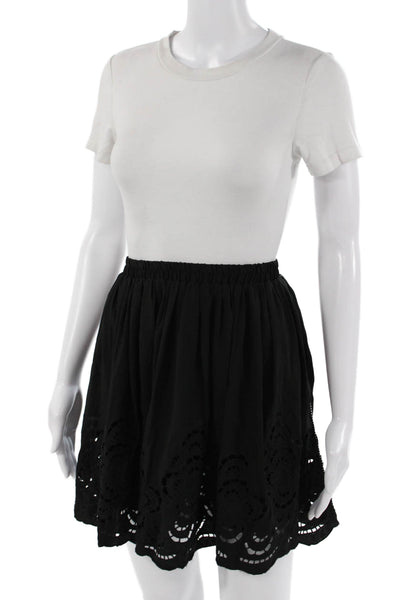 Silvian Heach Women A-Line Mini Skirt Black Polyester Size L