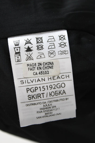 Silvian Heach Women A-Line Mini Skirt Black Polyester Size L