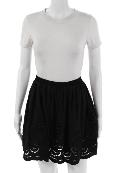Silvian Heach Women A-Line Mini Skirt Black Knee Length Polyester Size M