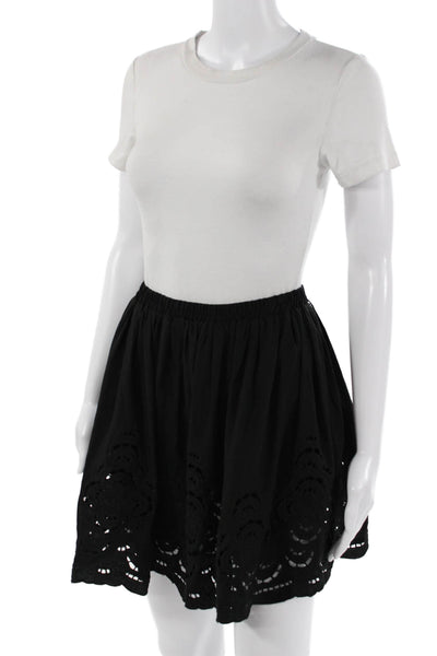 Silvian Heach Women A-Line Mini Skirt Black Knee Length Polyester Size M