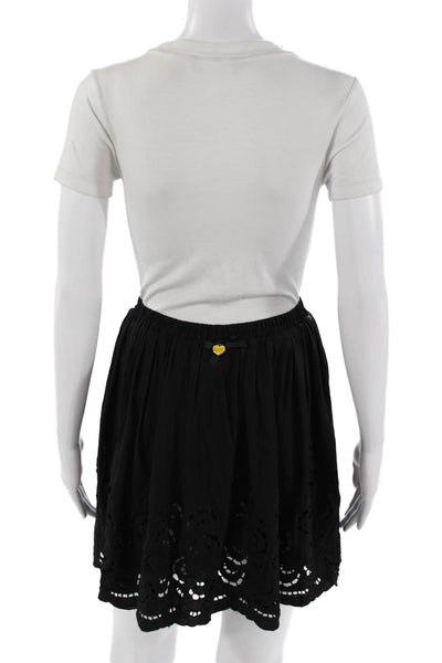 Silvian Heach Women A-Line Mini Skirt Black Knee Length Polyester Size M
