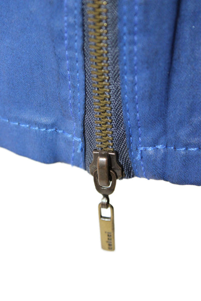 Colcci Unisex Blue Solid Cotton Beach Shorts Button Waist Size 2