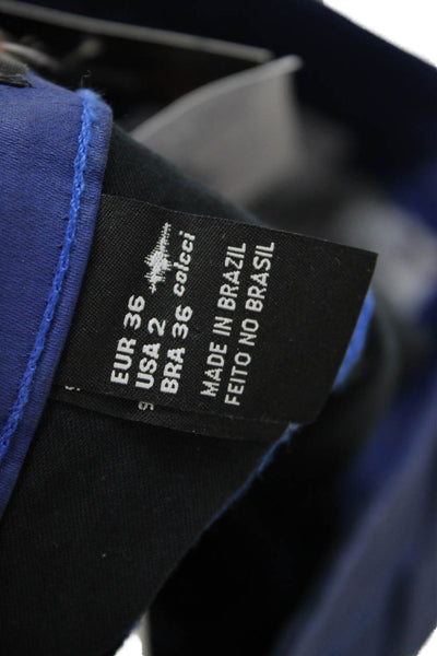 Colcci Unisex Blue Solid Cotton Beach Shorts Button Waist Size 2