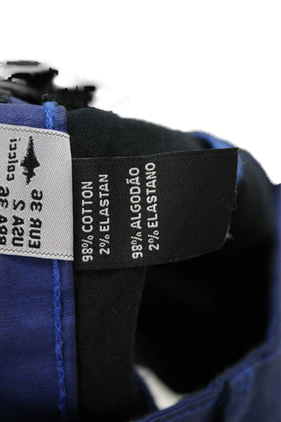 Colcci Unisex Blue Solid Cotton Beach Shorts Button Waist Size 2