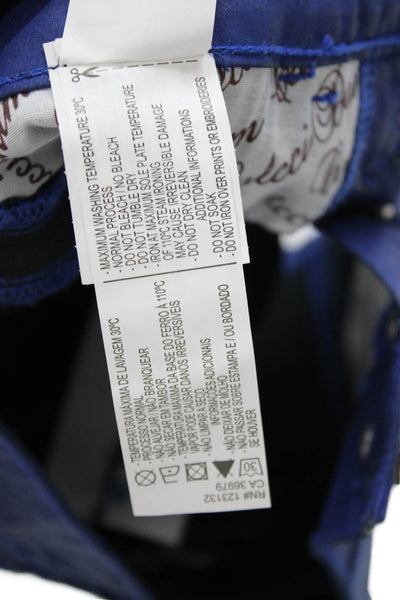 Colcci Unisex Blue Solid Cotton Beach Shorts Button Waist Size 2