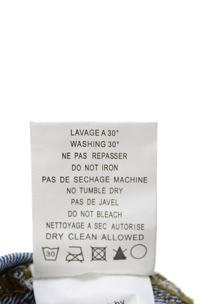 Molly Bracken Unisex Dark Blue Paisley Boho Poly Cotton Elastane Shorts Size S