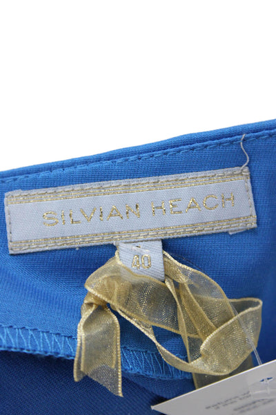 Silvian Heach Unisex Blue Beach Zip Shorts Polyester Cotton Elastane Size 40