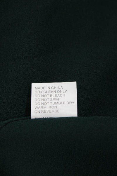 Harper Womens Maxi Shift Dress Green Long Sleeve Round Neck Button Size M