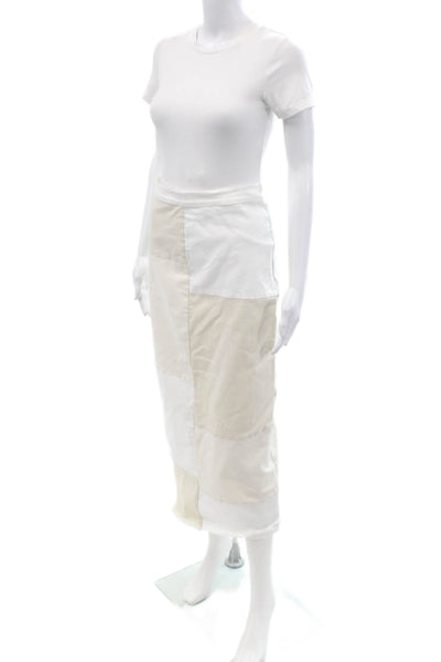 Luum Womens Maxi Skirt Beige Cotton Spandex Long Size M
