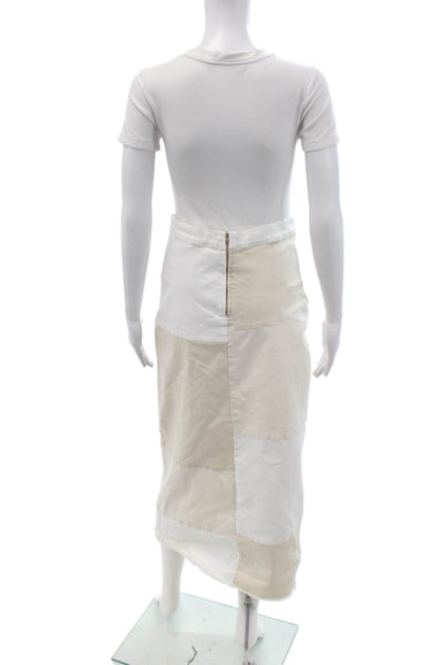Luum Womens Maxi Skirt Beige Cotton Spandex Long Size M