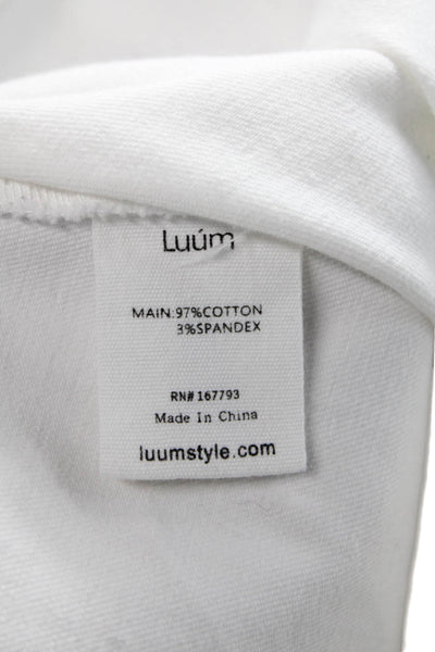 Luum Womens Maxi Skirt Beige Cotton Spandex Long Size M