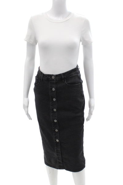 Black Label Womens Dark Gray Straight Pencil Midi Skirt Size M