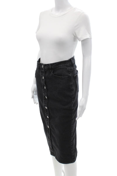 Black Label Womens Dark Gray Straight Pencil Midi Skirt Size M