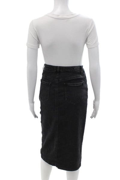 Black Label Womens Dark Gray Straight Pencil Midi Skirt Size M