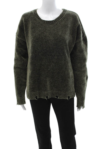 Generation Love Unisex Pullover Velour Crew Neck Long Sleeve Green Size L