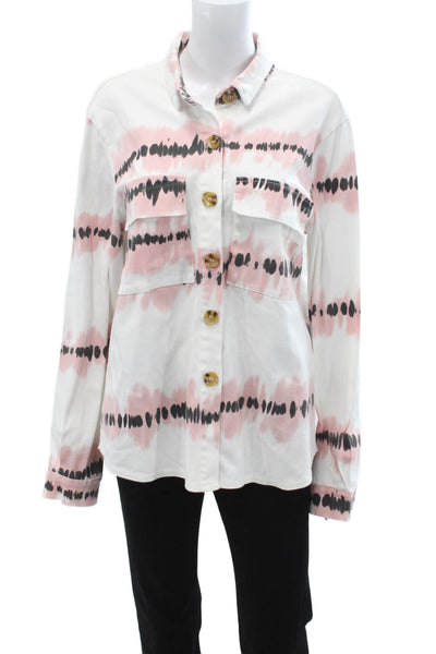 Johanna Paris Womens Collared Black Button-Up Long Sleeve Cotton Size S