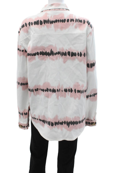 Johanna Paris Womens Collared Black Button-Up Long Sleeve Cotton Size S