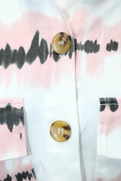 Johanna Paris Womens Collared Black Button-Up Long Sleeve Cotton Size S