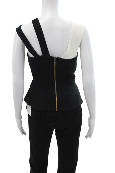 Roland Mouret Womens Sleeveless Black Zip Top Size 4