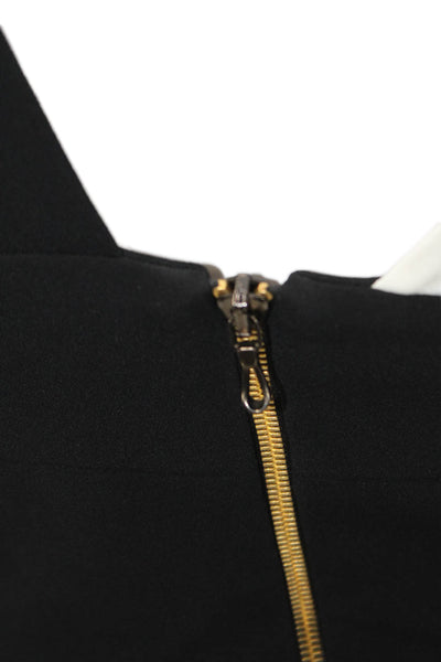 Roland Mouret Womens Sleeveless Black Zip Top Size 4