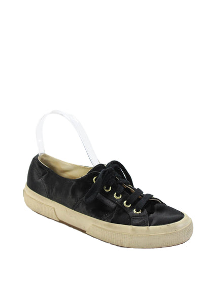 Superga X The Man Repeller Womens Lace-Up Low-Top Casual Sneakers Black Size 6.5