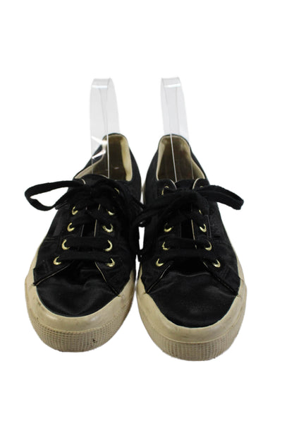 Superga X The Man Repeller Womens Lace-Up Low-Top Casual Sneakers Black Size 6.5