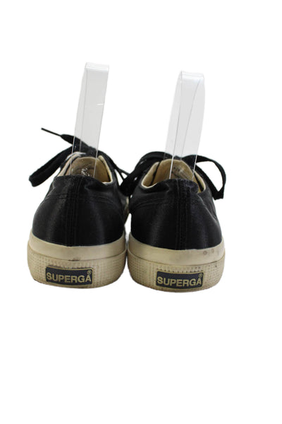 Superga X The Man Repeller Womens Lace-Up Low-Top Casual Sneakers Black Size 6.5