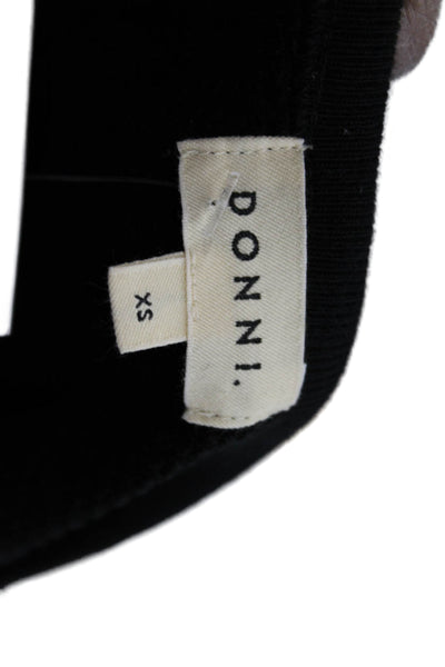 Donni Women Vest Black V-Neck Sleeveless Button Polyester Classic Size XS