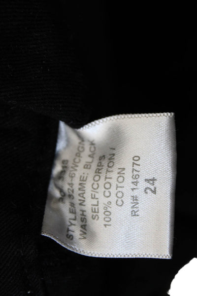 Re/Done Unisex Cargo Cropped Pants Black Cotton Army Button Size 24