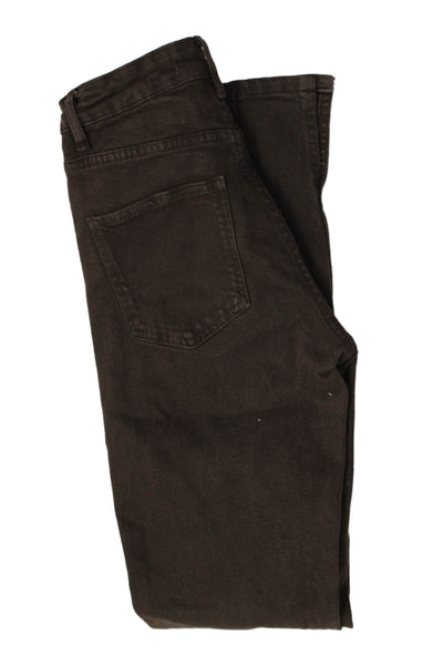 Zara Women Skinny Jeans Brown Cotton Blend Button Closure Size 2