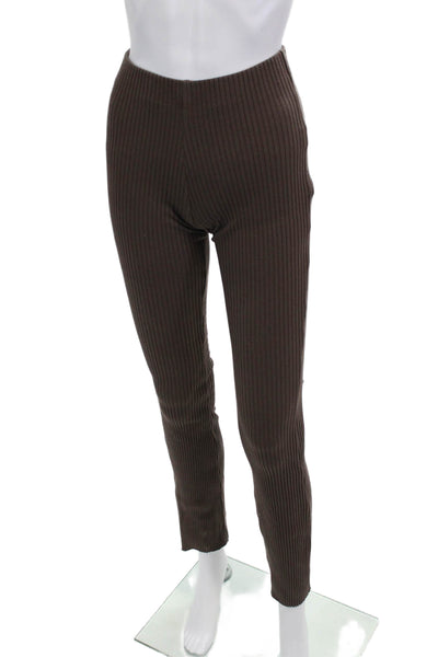 Zara Womens Ankle Striped Brown Pants Size S