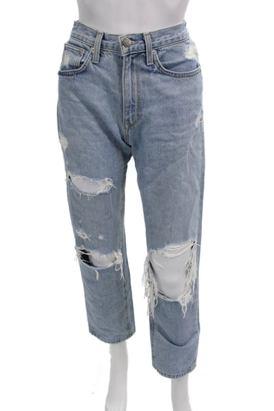 Lovers + Friends Women Boyfriend Cropped Jeans Light Blue Size 23