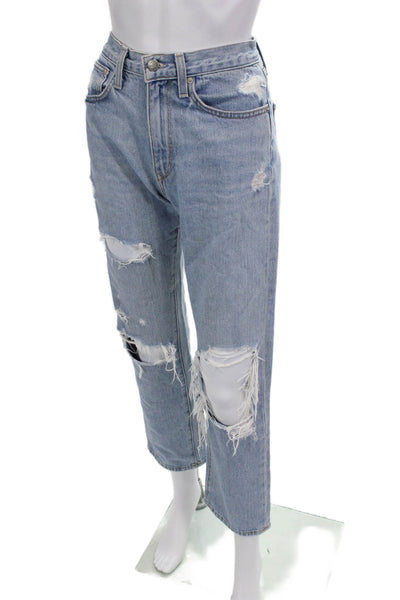 Lovers + Friends Women Boyfriend Cropped Jeans Light Blue Size 23