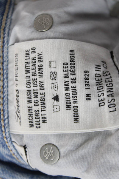 Lovers + Friends Women Boyfriend Cropped Jeans Light Blue Size 23