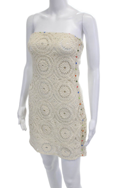 Zara Women Mini Shift Dress Beige 100% Cotton Sleeveless Button Size S