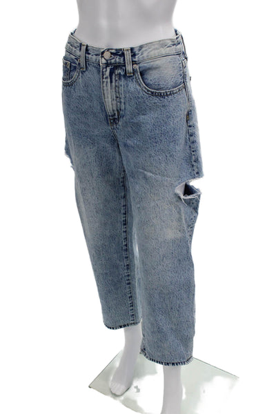 Pistola Unisex Cropped Straight Light Blue Jeans Size 24