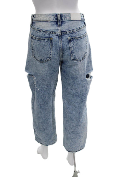 Pistola Unisex Cropped Straight Light Blue Jeans Size 24