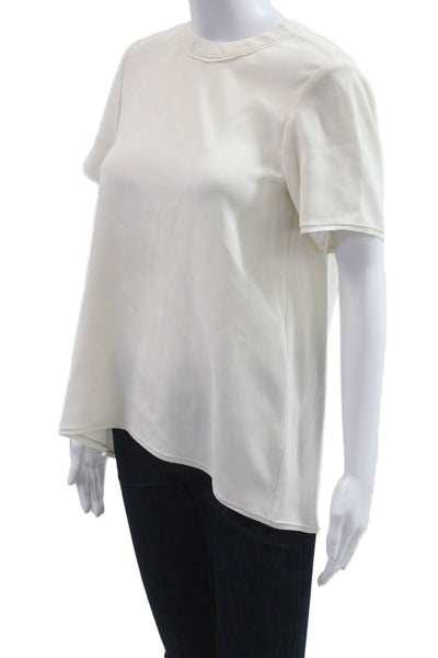 Proenza Schouler Women White Basic Crew Neck Short Sleeve T-Shirt Size 0