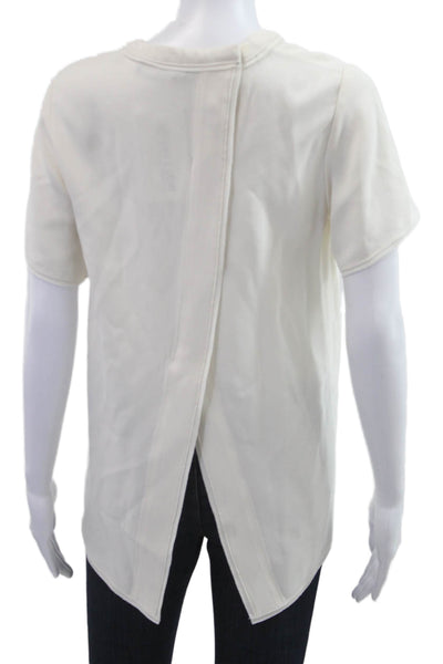 Proenza Schouler Women White Basic Crew Neck Short Sleeve T-Shirt Size 0