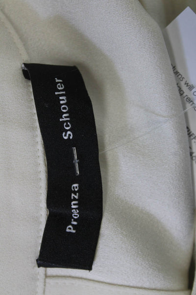 Proenza Schouler Women White Basic Crew Neck Short Sleeve T-Shirt Size 0